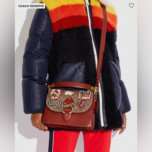 💰SOLD - C6837 - Coach Beat Shoulder Bag in Signature Canvas with Patches - Picture 14 of 15